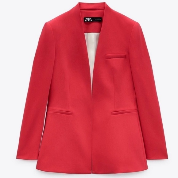 Zara Red Blazer Suit Jacket - Picture 6 of 8